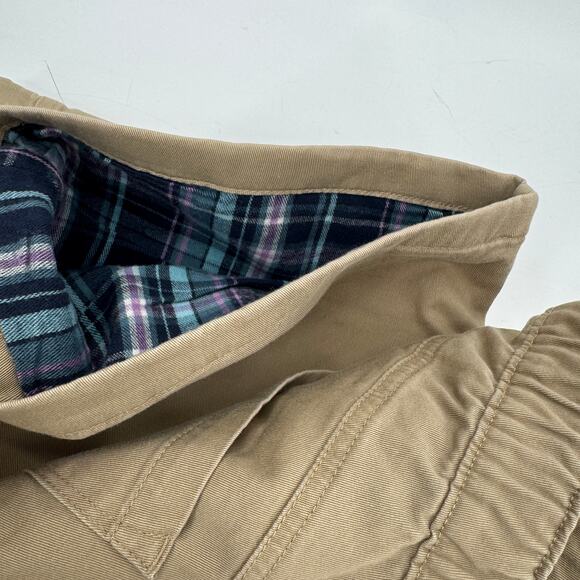 LL Bean Pants Womens 20 Khaki Tan Classic Fit Straight Flannel Lined Coastal NEW - Picture 7 of 8